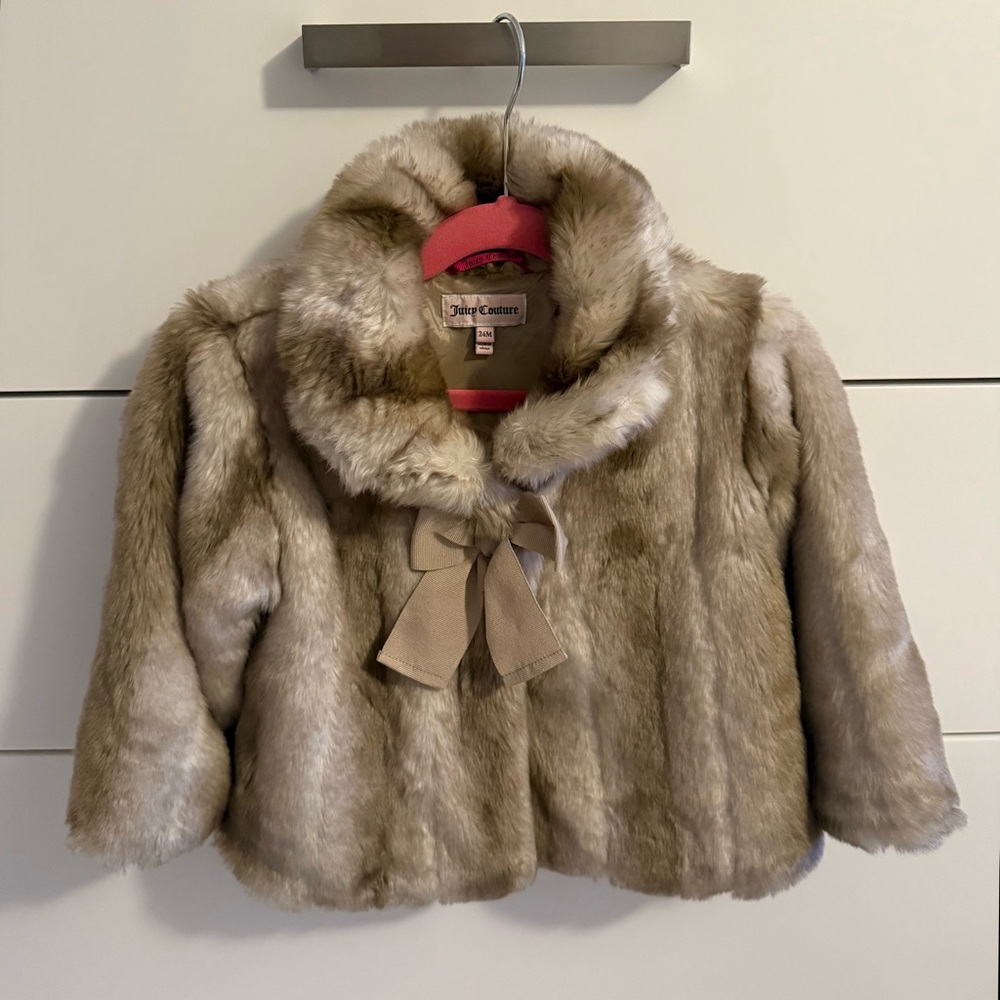 Juicy Couture Kids Faux Fur Jacket - Tan